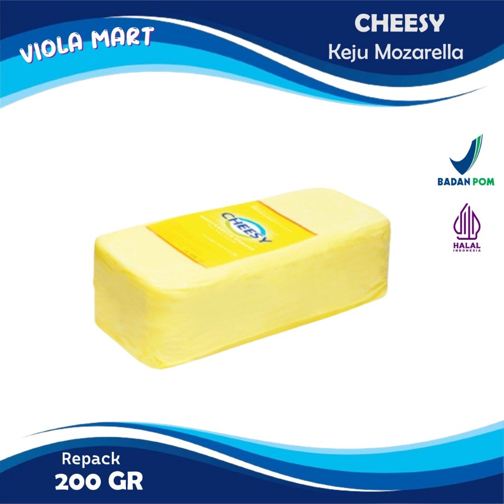 

CHEESY Keju MOZARELLA / Mozarella Kemasan Vacuum 200gr GOOD QUALITY {Tersedia Harga Grosir}