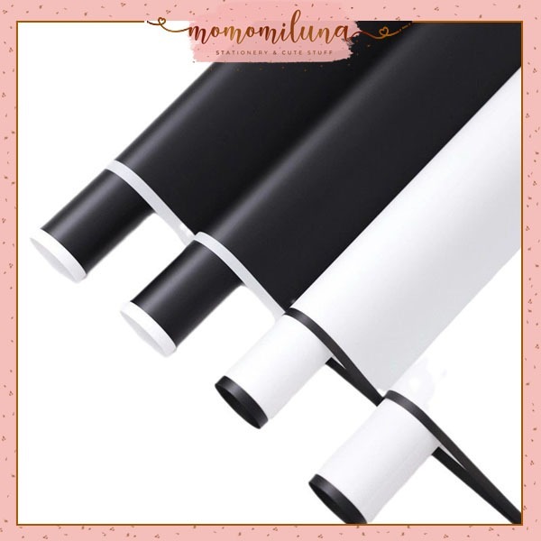 

Black and white edge cellophane bouquet wrapping paper kertas bungkus buket bunga hitam putih monochrome HB1783