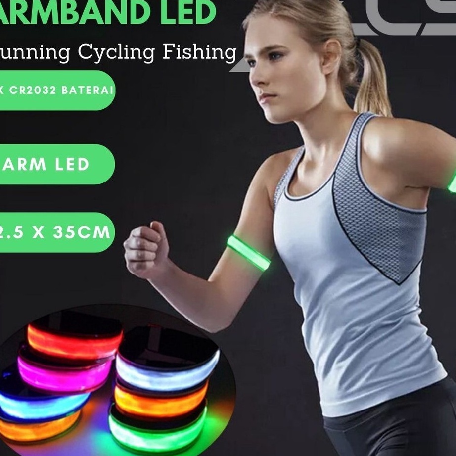 Kilat Gelang LED Running Armband Wristband Sport Safety Belt ELS233