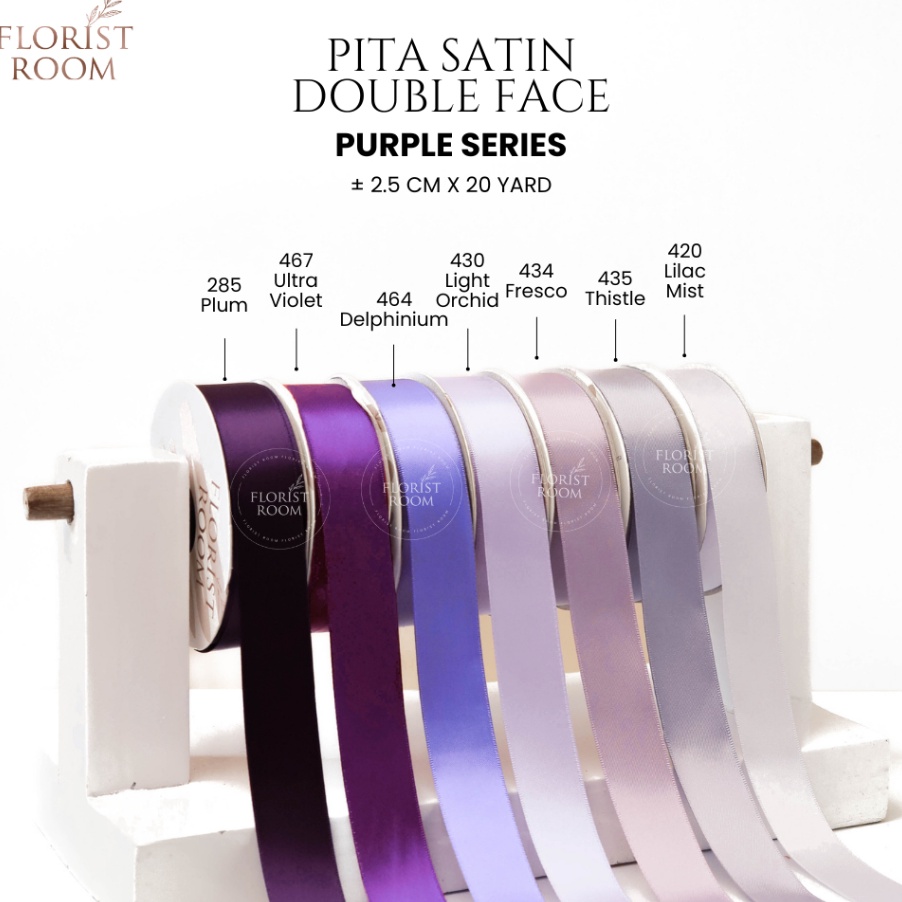 

IMPOR TERBARU Pita Satin Double Face 25cm x 2yard Purple Series