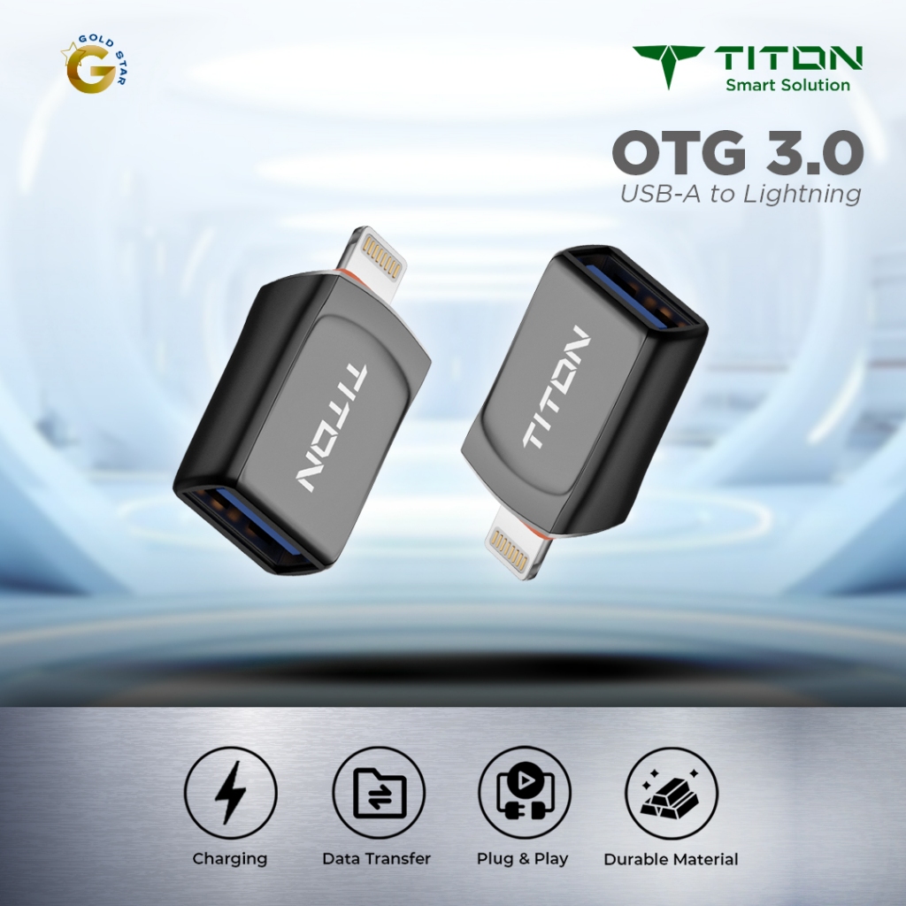 Titon OTG USB to Lightning 3.0 Flashdisk Data Transfer iPhone X XR 11 12 13 14 Pro Max Converter