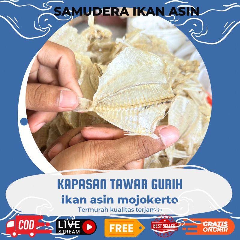 

250gr IKAN Asin kapas KAPASAN TAWAR KERING GURIH ENAK SAMUDERA IKAN ASIN