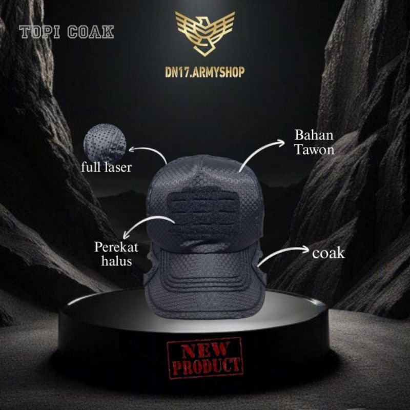 Topi Coak Baseball Motif Kain Tawon Premium Cordura