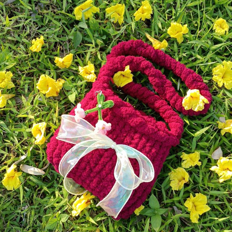 Chenille Yarn Bag/Tas Selempang/Sling Bag