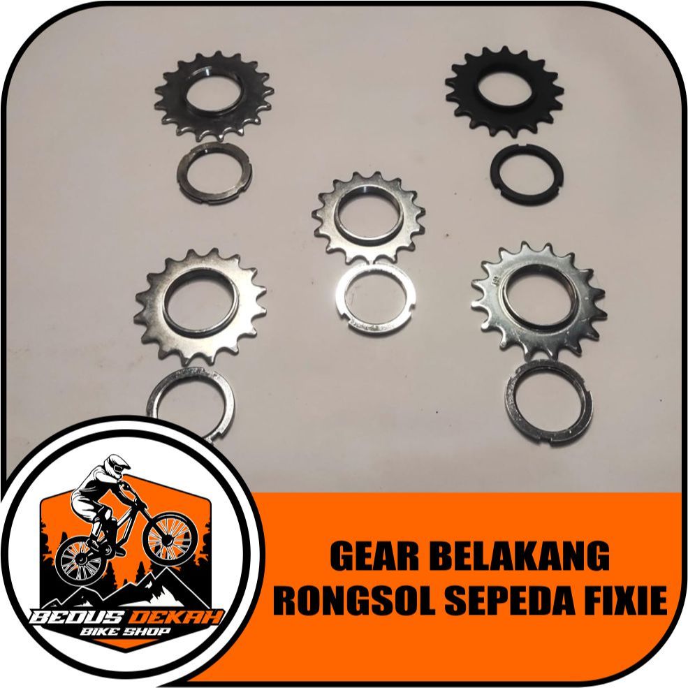 RONGSOL DAN LOCKRING SEPEDA FIXIE / GEAR BELAKANG / COG SEPEDA FIXIE