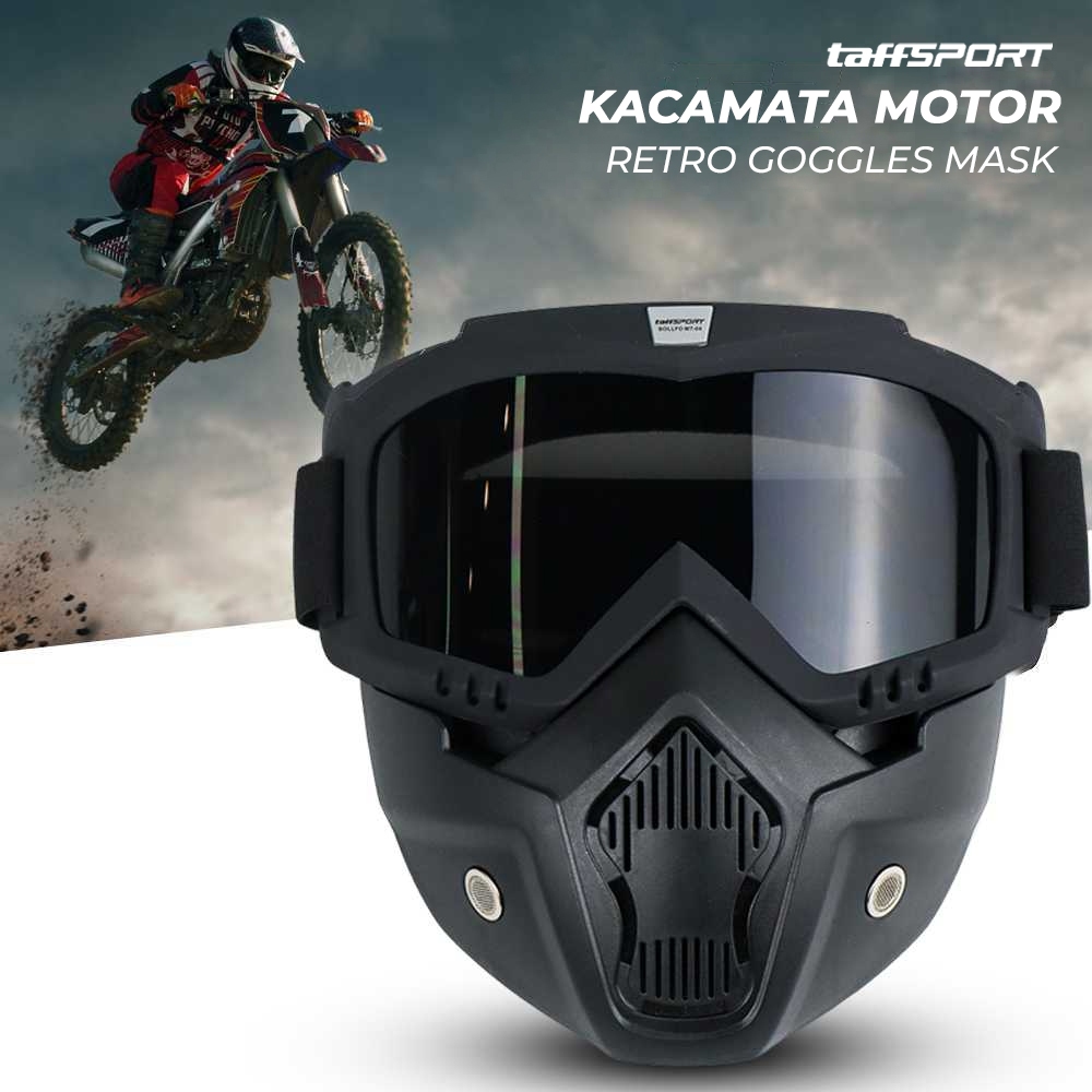 Kacamata Masker Helm Motor Goggle Mask Modular Google Bollfo Retro Cargloss Paintball