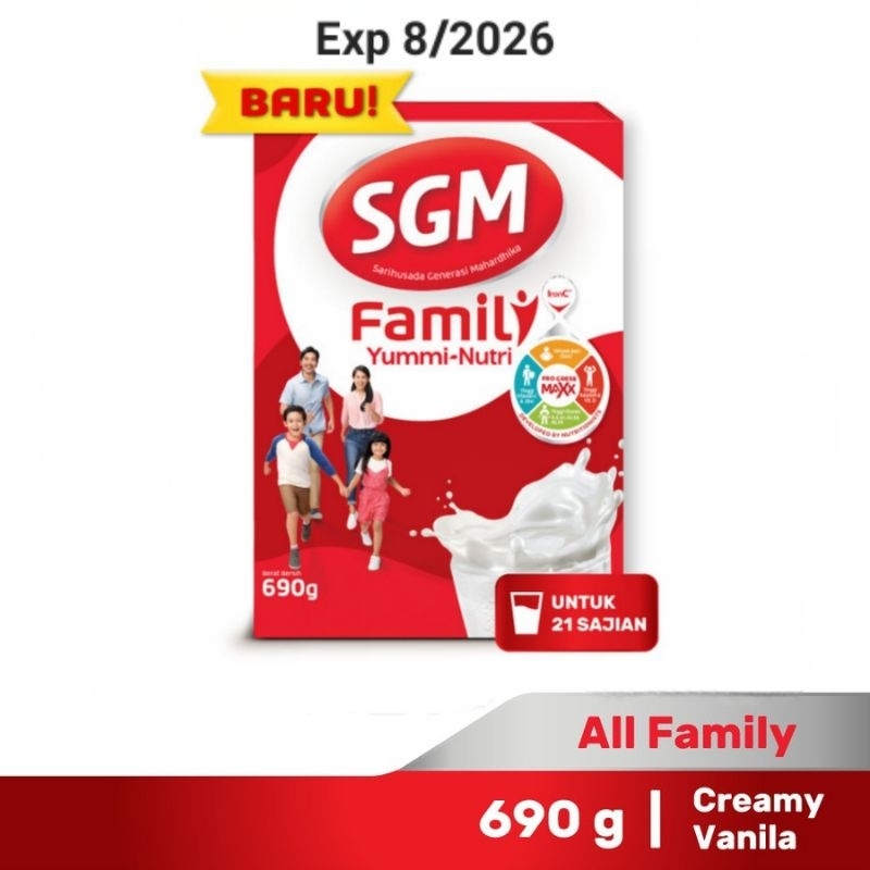 

SGM Family Yummi Nutri Creamy Vanila Susu Bubuk Keluarga 690gr
