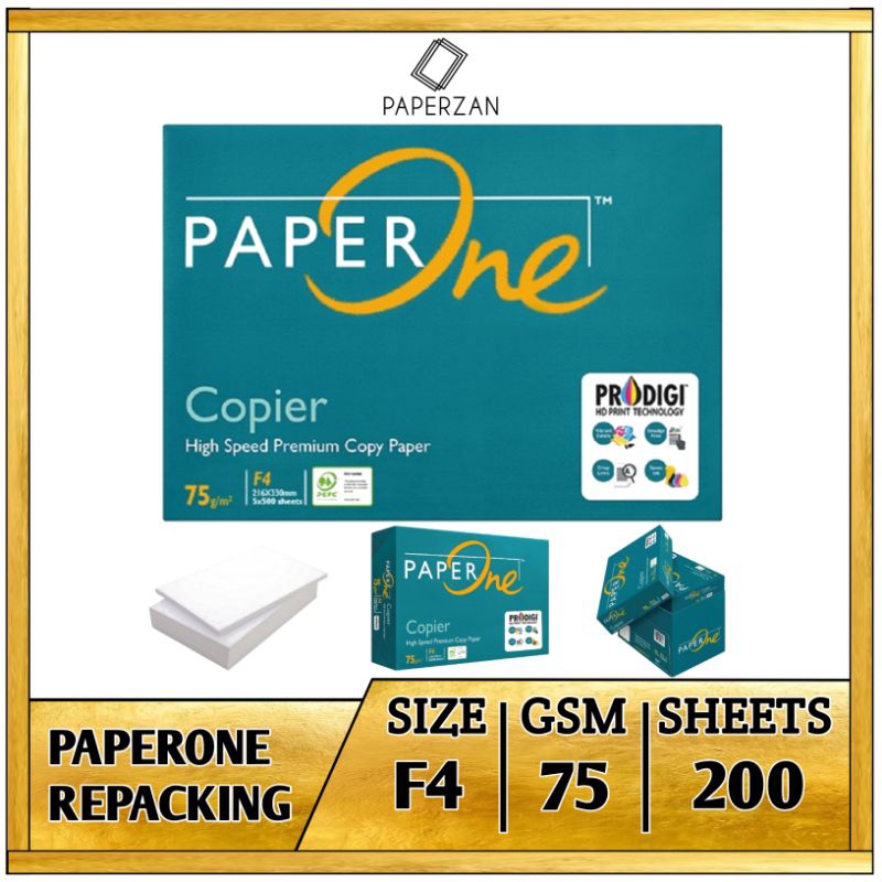 

Kertas HVS F4 75 Gram PaperOne 1 Kg 200 Lembar