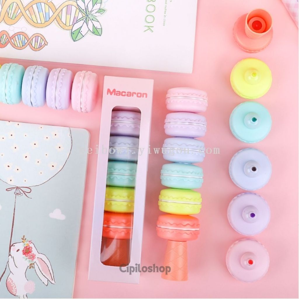

Highlighter 3D Tumpuk Macaron 1 Set Spidol Pastel Marker Textlighter Textliner Makaron Pastel