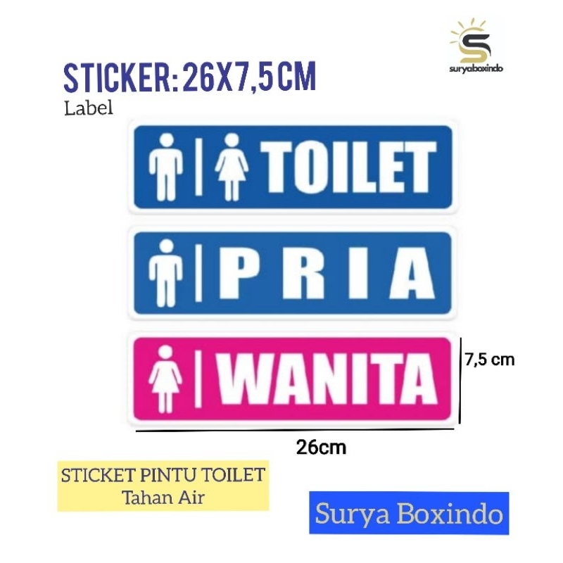 

Sticker Pintu Toilet 26x7,5 cm/ Sticker Printing Toilet WC (anti air) /sticker/Label/stickervinil/antiair/stickerrambu
