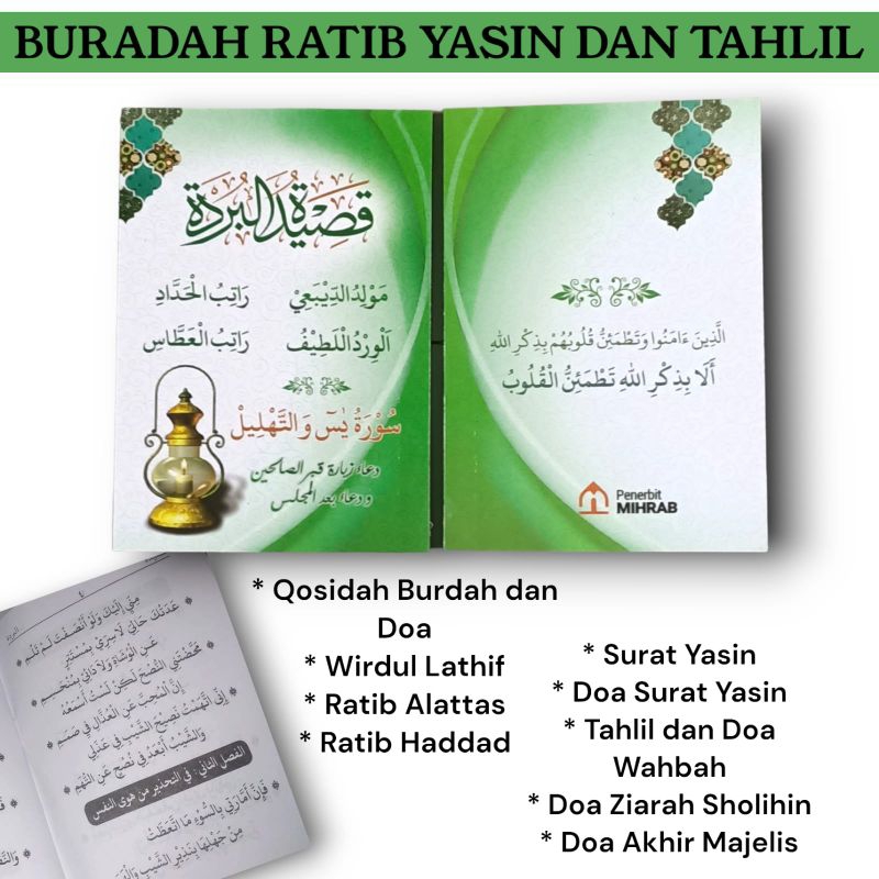 Kitab Burdah Maulid Diba Ratib Haddad Ratib Alattas Yasin Tahlil Doa
