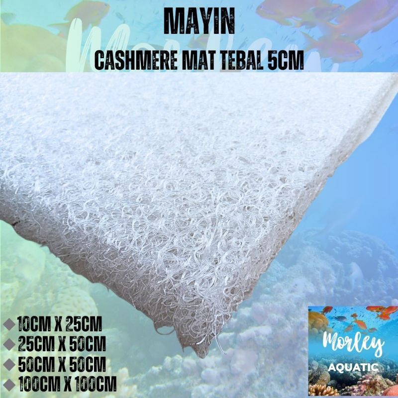 MAYIN CASHMERE MAT TEBAL 5CM 100X100CM / JAPMAT MEDIA FILTER AQUARIUM KOLAM / FILTERMAT / JAPMAT