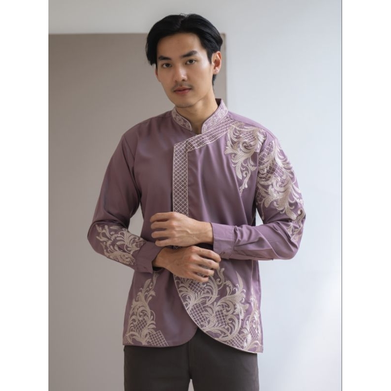 Kemeja Bordir Pria NUC.ID Wisnu 03 (Dusty Purple)