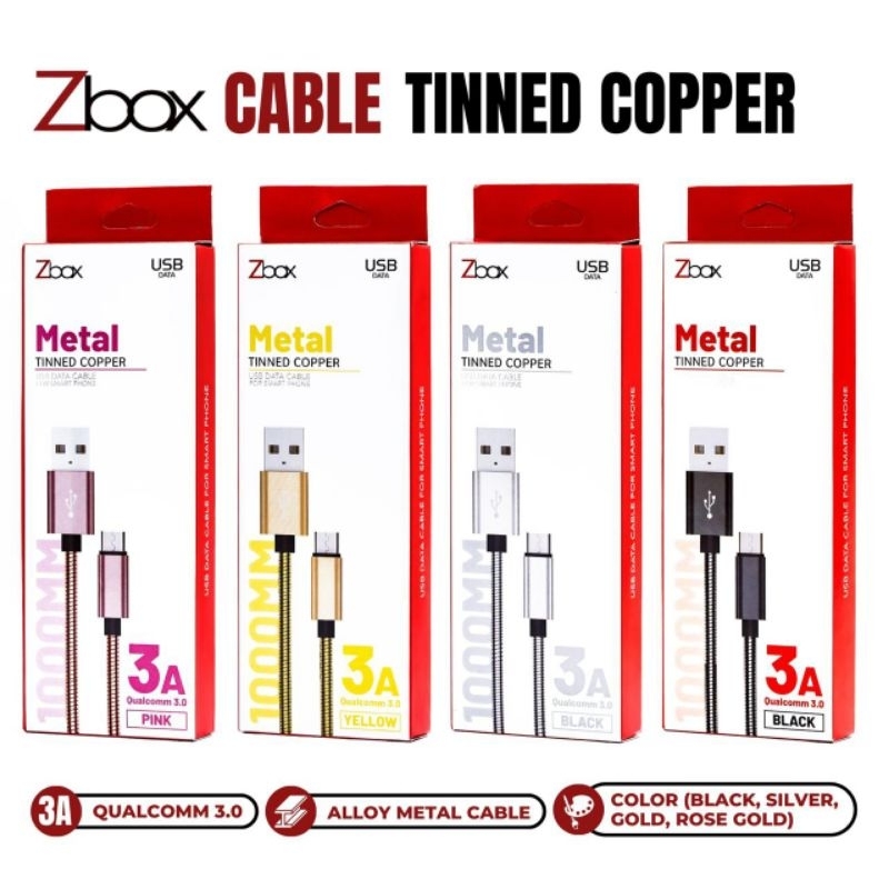 Kabel data metal tinned copper 3A Zbox Micro & Type C