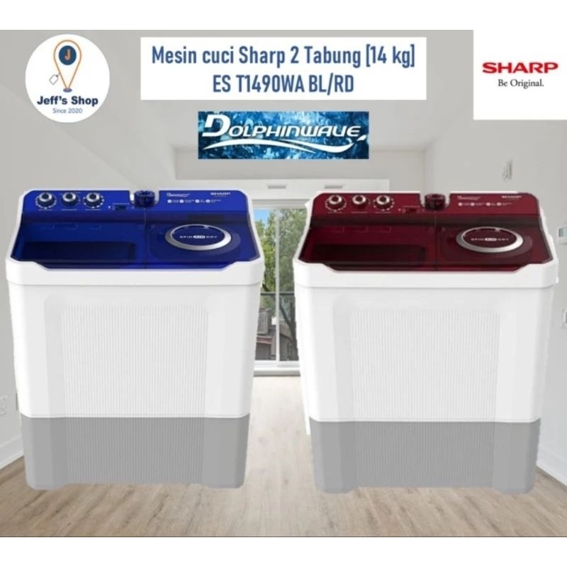 Mesin Cuci Sharp 1490 14KG 2 Tabung