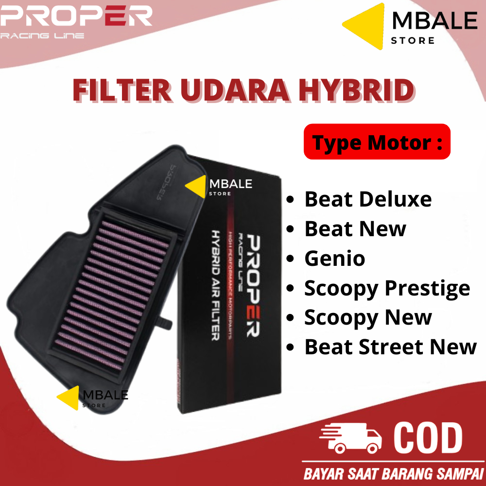 Filter Udara Proper Racing Beat Deluxe, Genio, Beat New 2021, Scoopy New 2021, Beat Street New 2021 