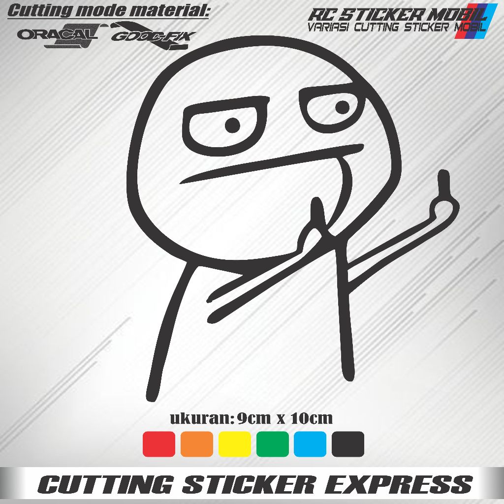 

sticker emoji fu*k cutting sticker