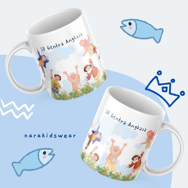 Nara Kidswear - Mug Custom Souvenir Anak TK Kids/ Mug Ulang Tahun