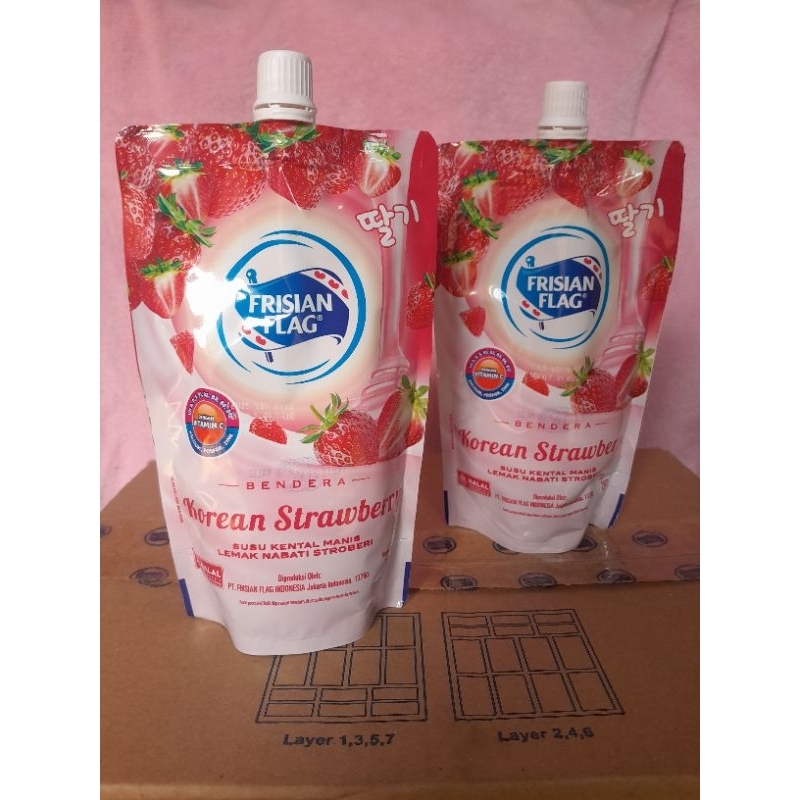 

Susu Frisian Flag Pouch Korean Strawberry 260g