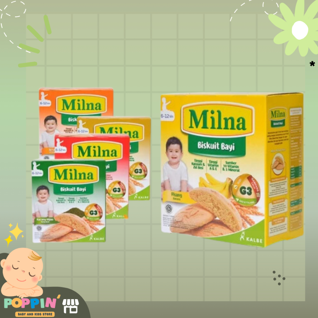 Milna Biskuit Bayi Sehat 6+ Camilan Snack Biscuit Cemilan Selingan MPASI untuk usia anak 6 bulan