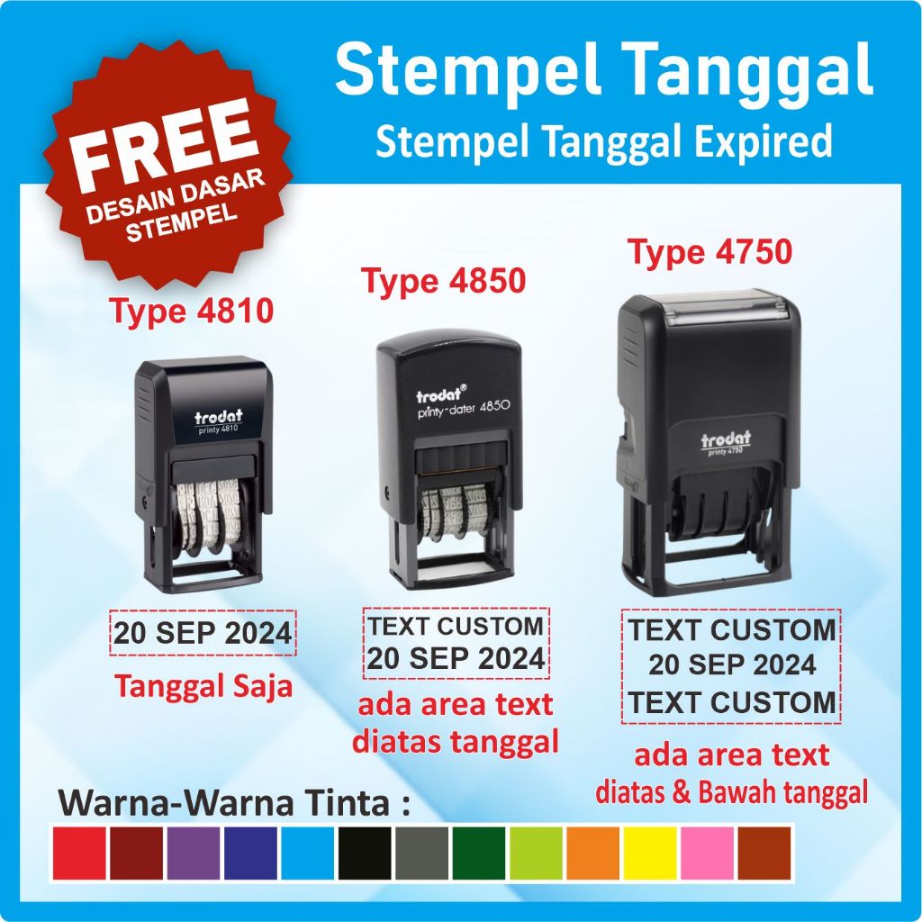 

Stempel Trodat Tanggal type 4810 4850 4750 | Dater Stamp | Stempel Tanggal Expired | Stempel Tanggal Produksi | Stempel Expired
