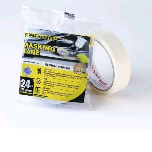 Masking Tape Nachi 24mm / Masking Tape 1 Inch Nachi / Lakban Kertas Nachi 1 Inch / Lakban Kertas Nac