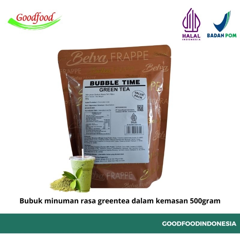 

Minuman bubuk Bubbletime Rasa Greentea 500gram