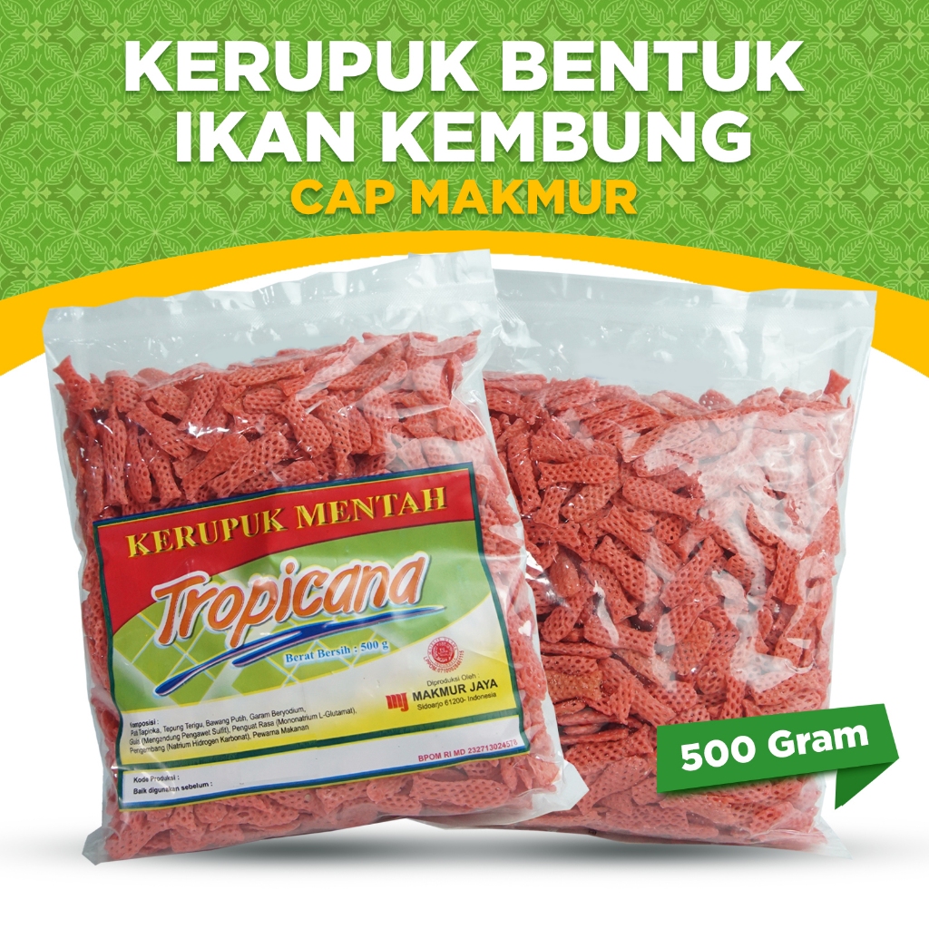 

KERUPUK MENTAH CAP MAKMUR, KERUPUK BENTUK IKAN KEMBUNG RENYAH GURIH TANPA DIJEMUR