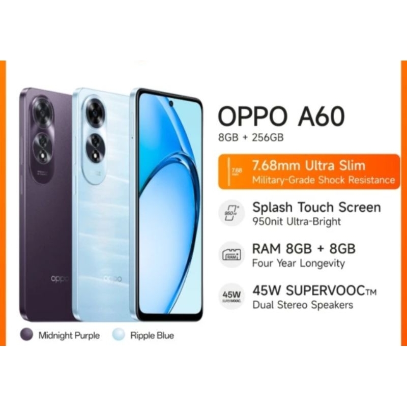 Oppo A60 8Gb 256Gb Garansi Resmi Oppo 8 gb 256 gb