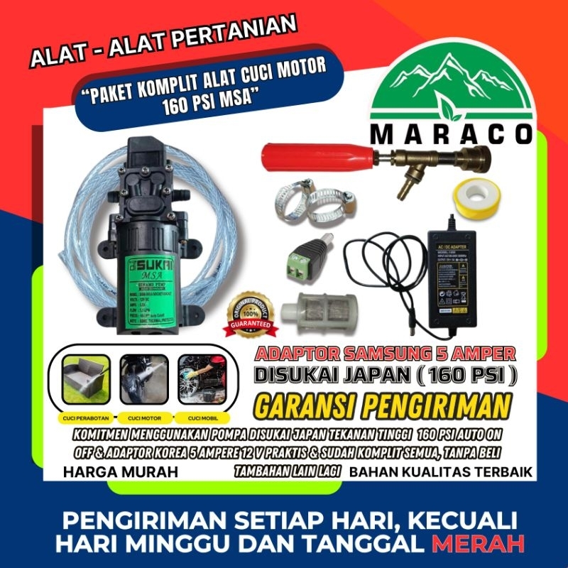 PAKET ALAT CUCI MOTOR 160 PSI MSA(PAKET ALAT CUCI MOTOR/MOBIL/AC SPRAYER 160 PSI MSA)