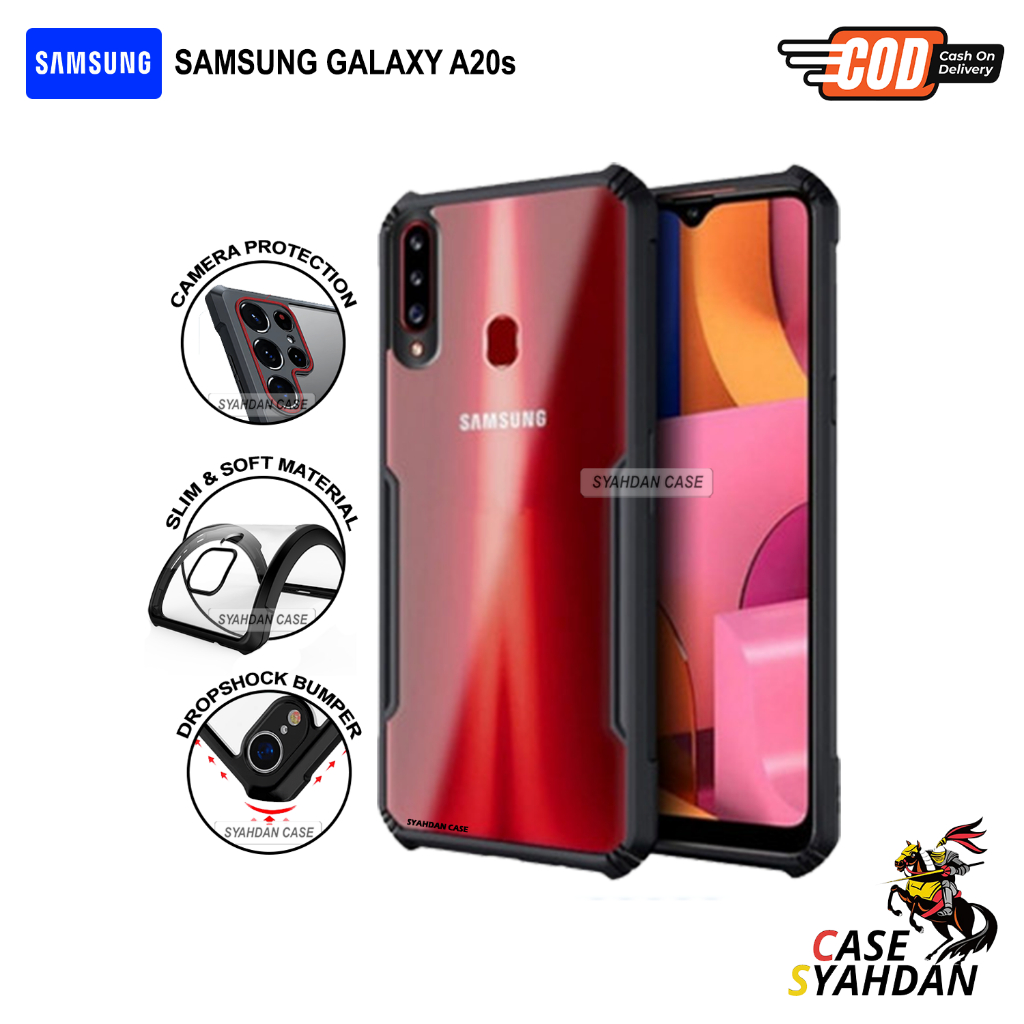 Case Samsung A20s Softcase Armor Transparan Pelindung Belakang Full Cover