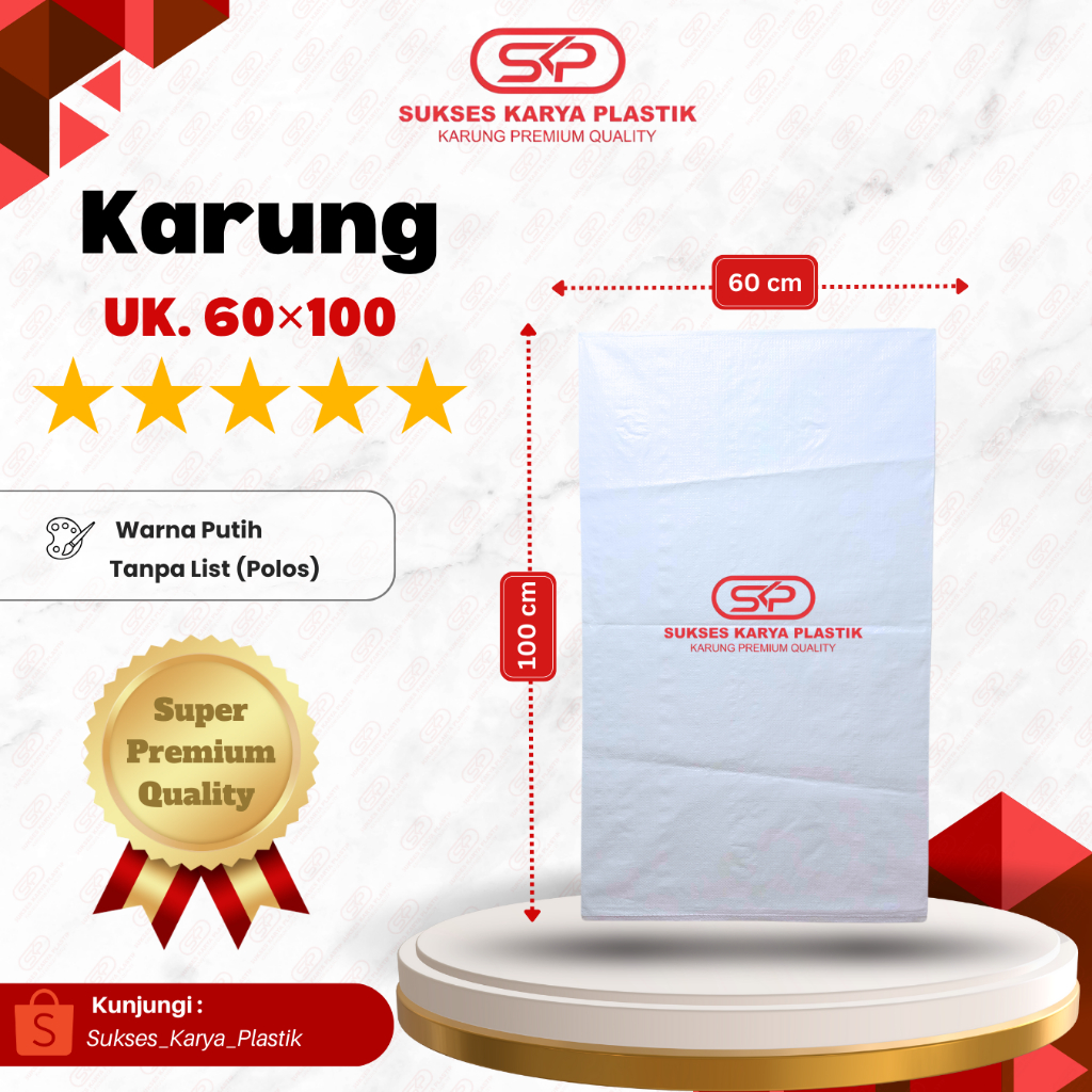 Karung Plastik 60 x 100 cm Kualitas Super Premium, Karung Plastik 60x100 cm, Karung Polos 60x100, Di