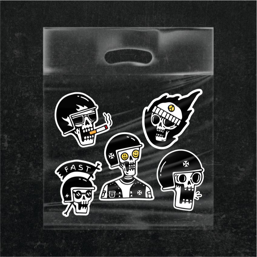 

Sticker Skull Helmet Ride Vinyl Waterproof Anti Air Stiker Motor & Helm