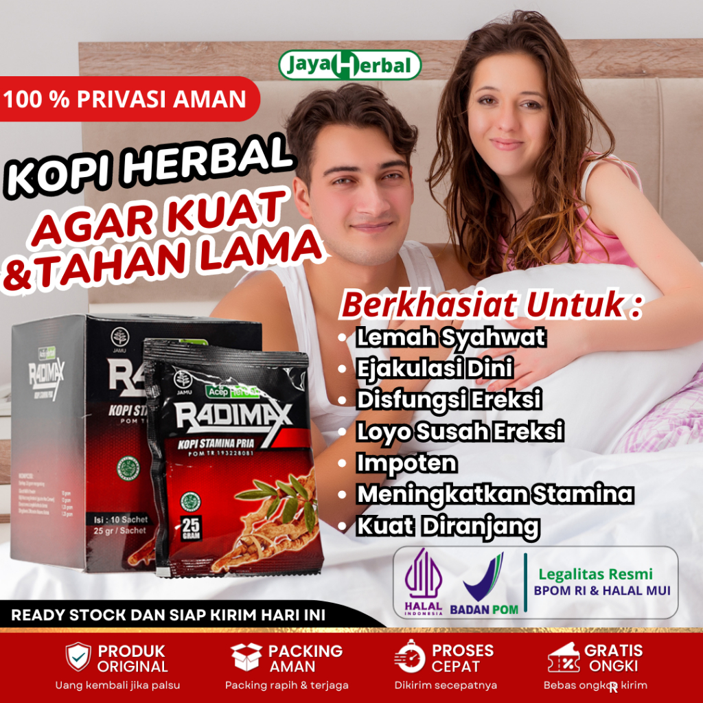 RADIMAX kopi Stamina Pria, Obat Tradisional Tahan lama Diranjang, Obat Agar Pria Tidak Loyo, Jamu Ku