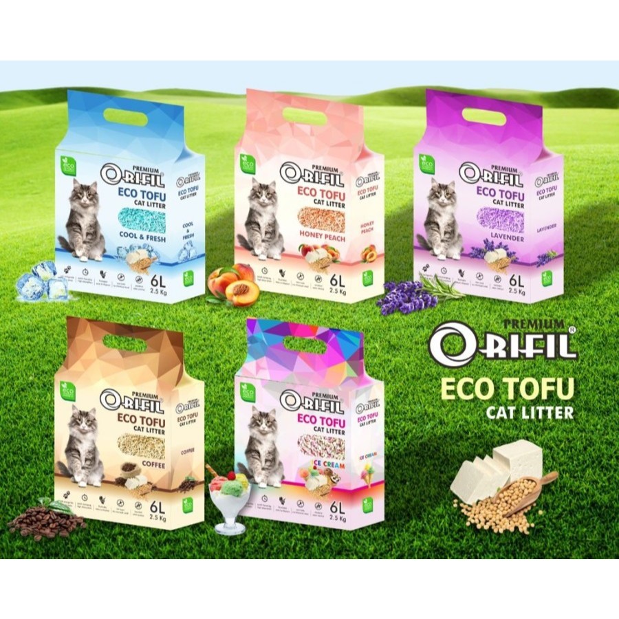pasir kucing ORIFIL TOFU CAT LITTER 6L ALL VARIAN