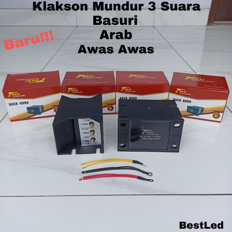 Klakson Alaram Alarm Mundur Mobil Truk Suara Basuri Waterproof 3 Suara Rem Back Horn Alarm 12 - 24 V
