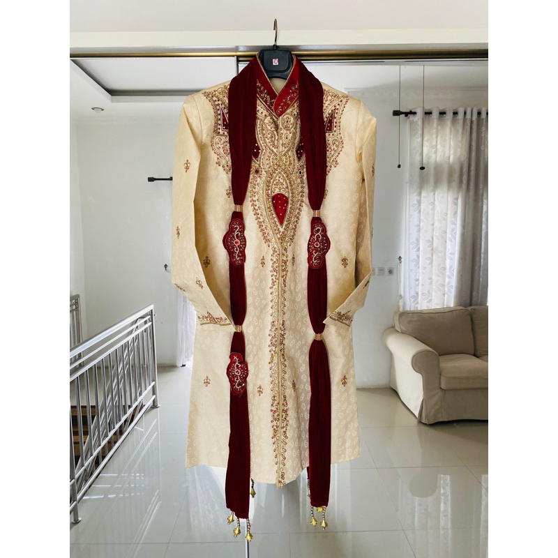(4) Baju Sherwani set anak remaja LD 96 cm panjang 97 cm dapat celana & selendang - Baju Pesta anak 