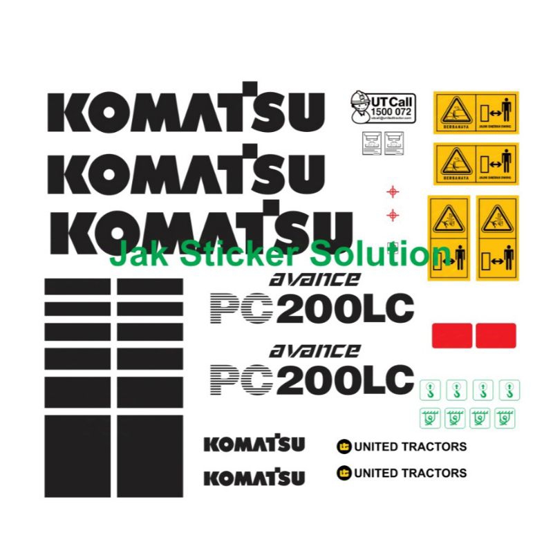 Stiker Komatsu PC200-6LC / PC200LC-6 Decal Excavator