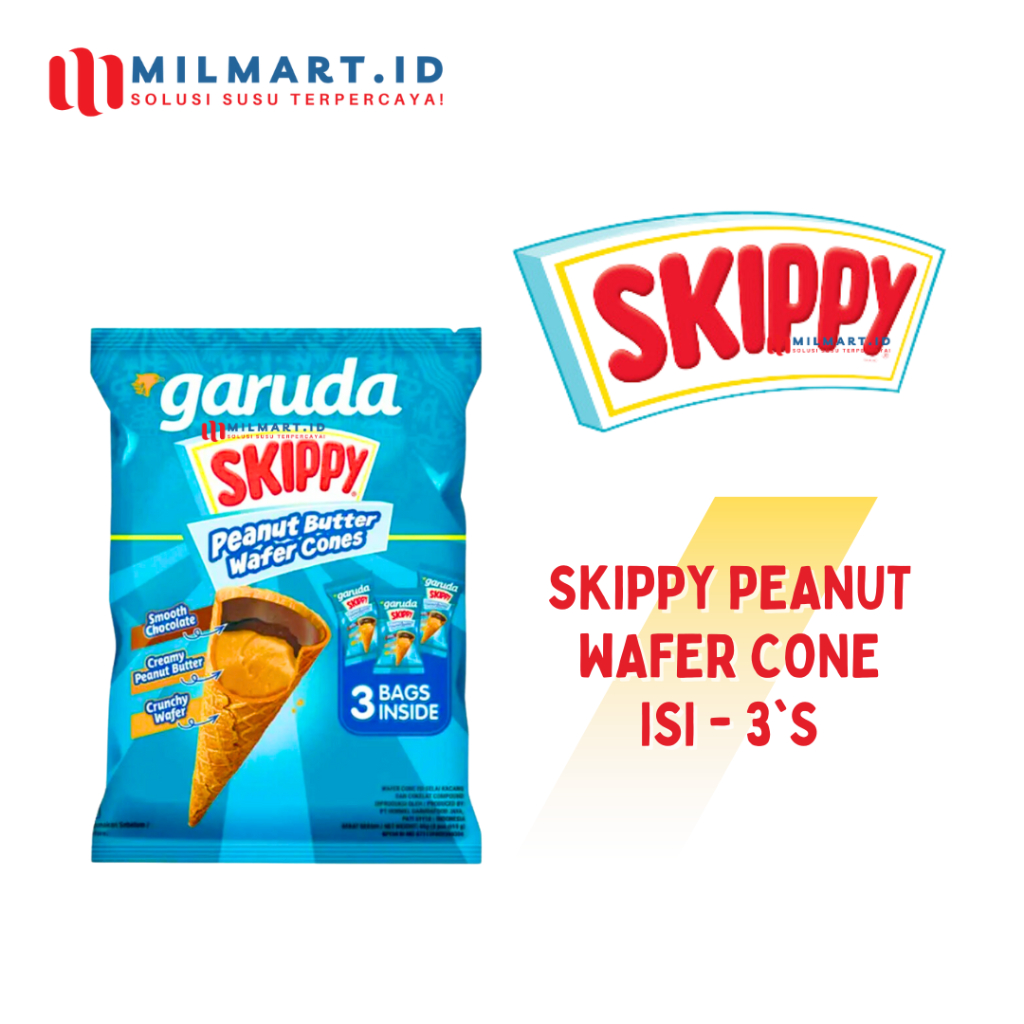 

SKIPPY PEANUT BUTTER WAFER CONES ISI 3 SACHETS 15G CAMILAN SKIPPY