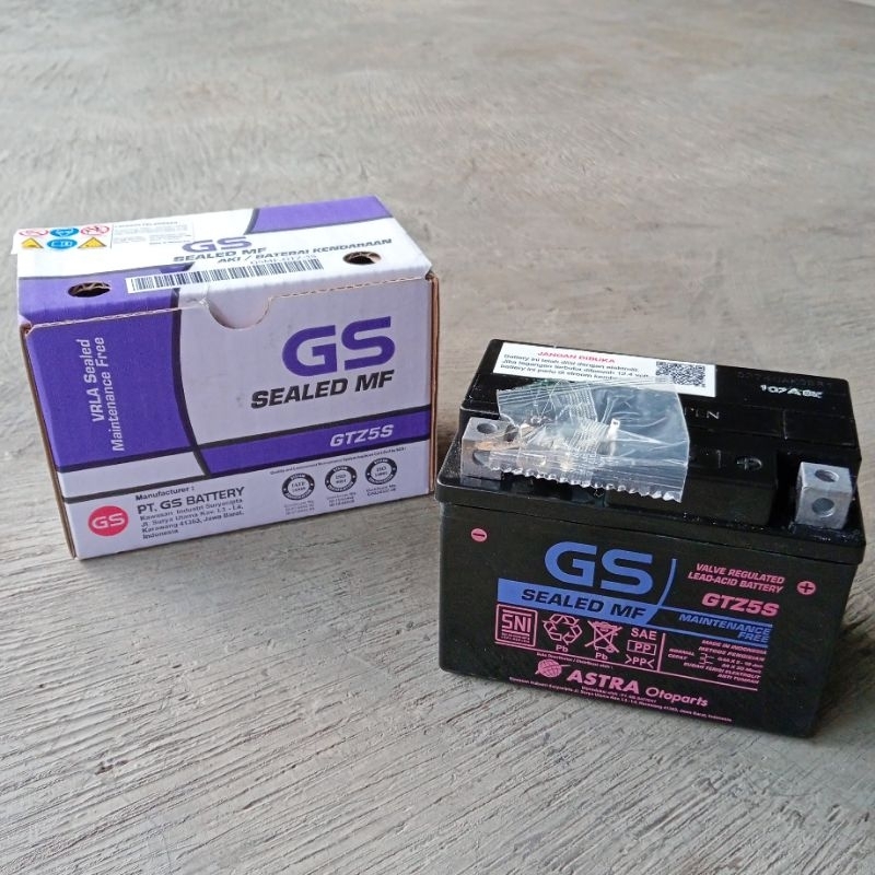 AKI ACCU KERING GS ASTRA GTZ5 12V 3,5A BATERAI MOTOR BEAT VARIO LAMA VIXION KARISMA SUPRA 125 ORIGIN
