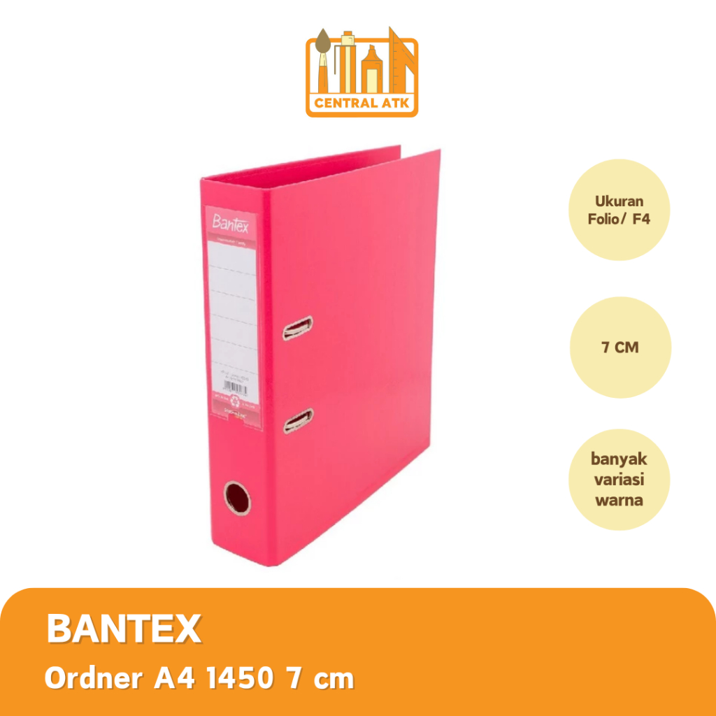 

ORDNER BANTEX A4 1450-63 7cm WARNA MELON