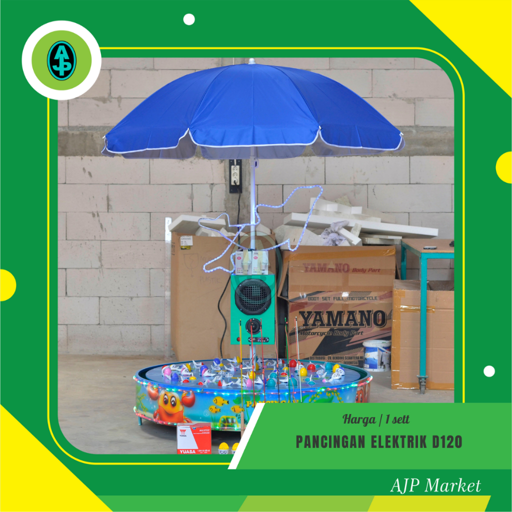 Pancingan elektrik komplit roda dan tarikan Pancingan magnet Wahana mainan pancing ikan elektrik AJP