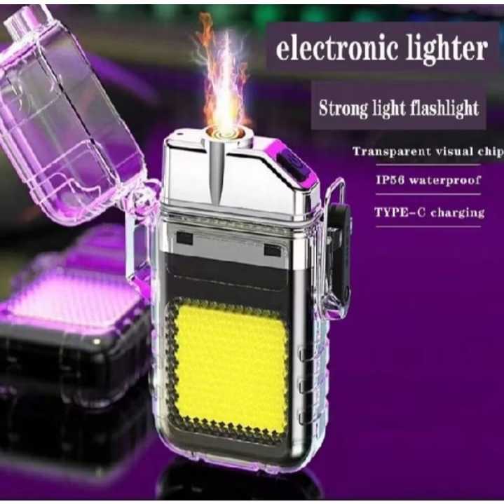 JE.ID Korek Api Elektrik Unik Keren + Senter Emergency Pulse Plasma Waterproof LED Recharge LBX Ligh