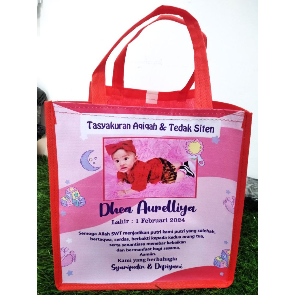 Tas berkat ukuran 24x22x25/ Tas tasyakuran Aqiqah/Muat box nasi 22x22