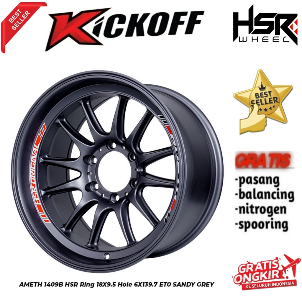 VELG RACING RING 18 AMETH HSR HOLE 6X1397 UNTUK FORTUNER PAJERO DLL