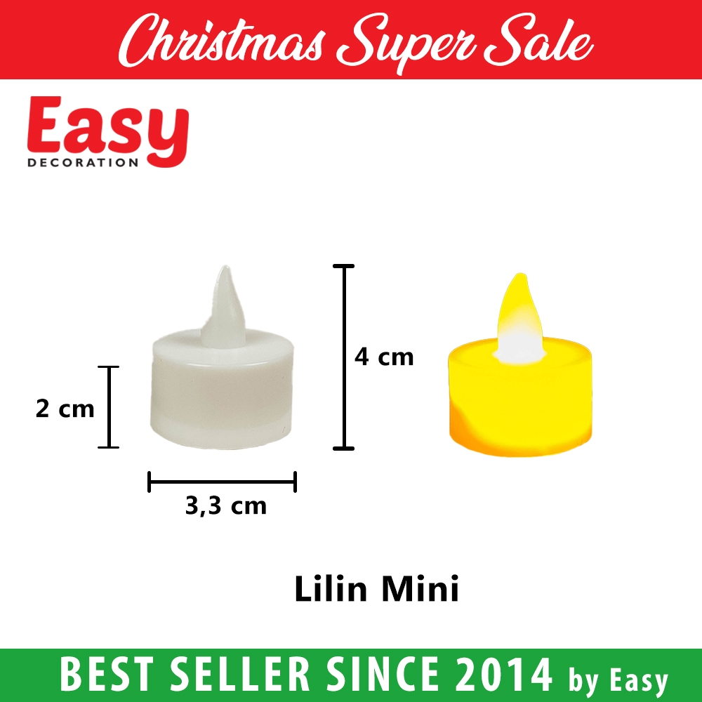 Lilin Natal Mini Kecil Elektrik LED Baterai Warm White