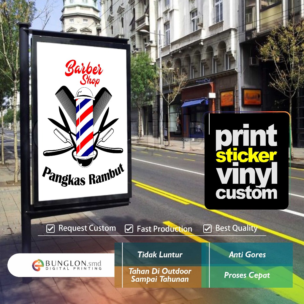 

PRINT CETAK STICKER PLANG PANGKAS RAMBUT BARBERSHOP CUSTOM DESAIN