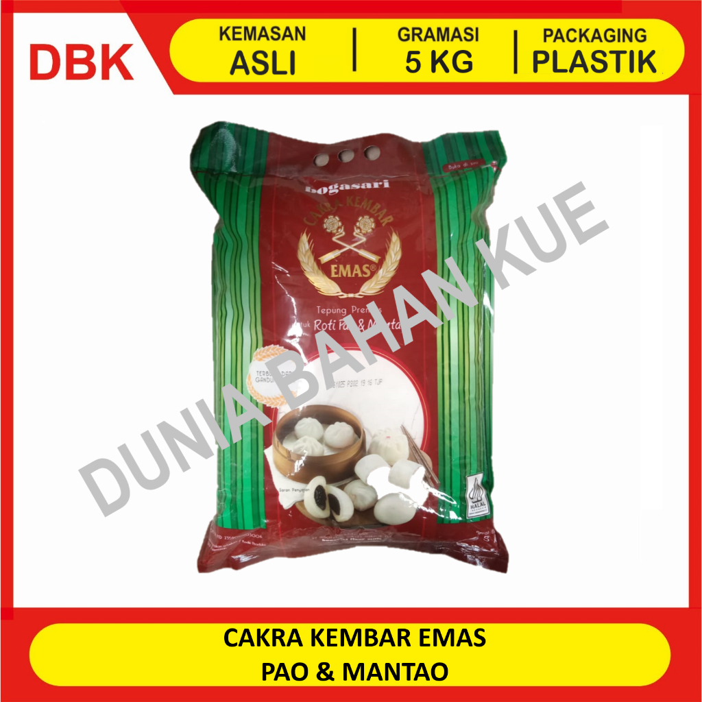 

CAKRA KEMBAR EMAS PAO & MANTAO 5 KG / TEPUNG TERIGU PAO MANTAO CAKRA KEMBAR EMAS