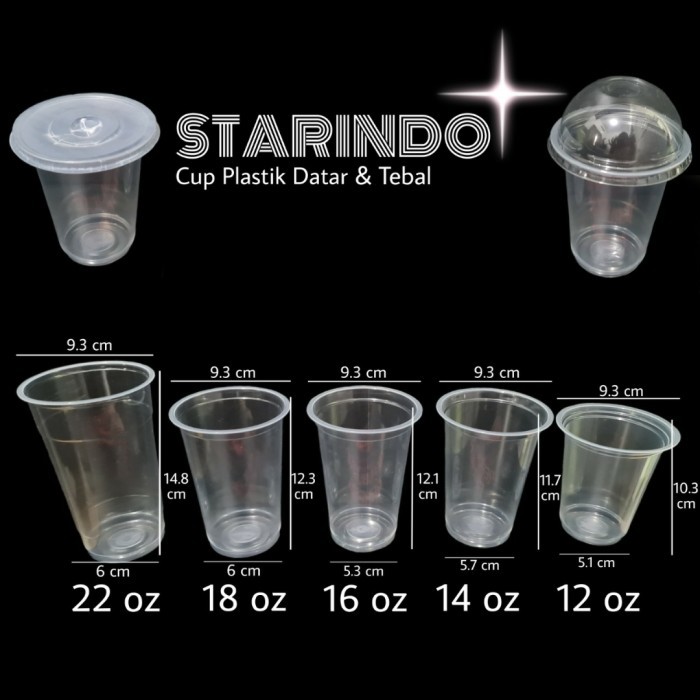 STARINDO GELAS PLASTIK 16 OZ TANPA TUTUP ( ISI 50 PCS )