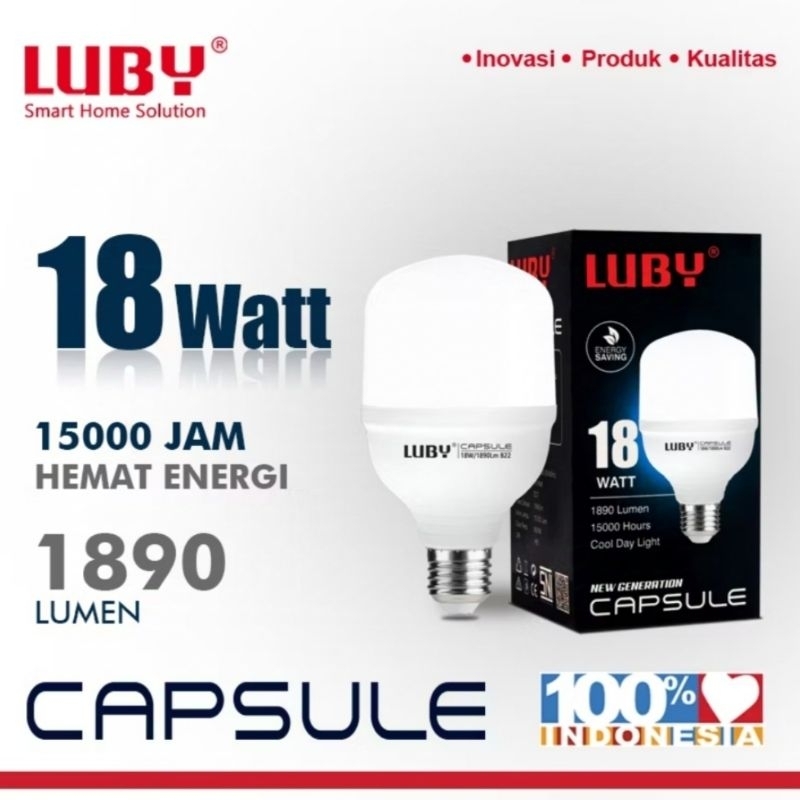 LUBY LED CAPSULE 18 WATT - COOL DAY LIGHT E27/LAMPU LED WARNA PUTIH 18 WATT/LAMPU LED 18W/LAMPU LED 